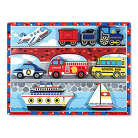 Melissa & Doug Wooden Chunky Puzzle - Vehicles 9 pieces