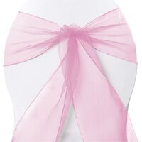 Wedding & Event Linen - Chair Sash Organza - Pink