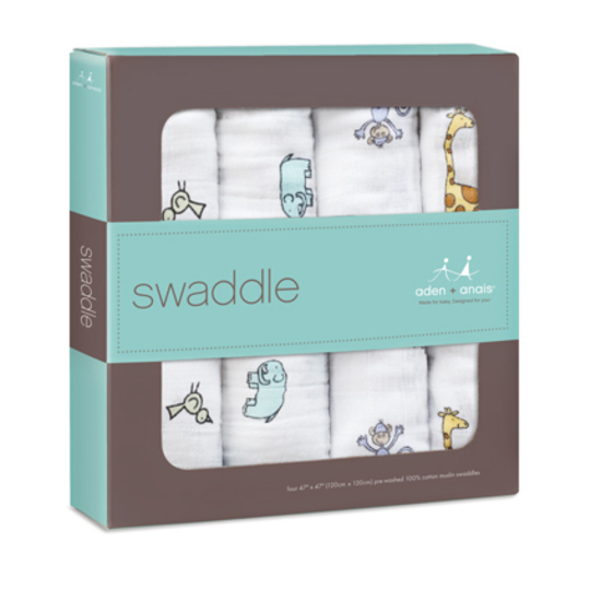 Aden + Anais Classic Swaddle Wraps 4pk Jungle Jam