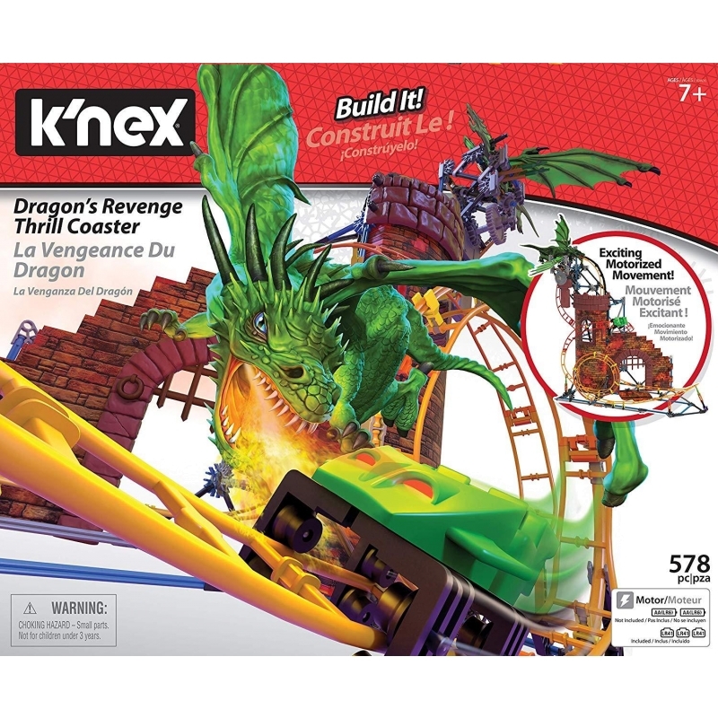 K'NEX Dragon Revenge Roller Coaster Ride It 744476340436 ...