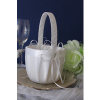 Wedding & Event Flowergirl Basket - Butterfly Themed Design - White
