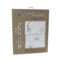 Bubba Blue Bamboo Bib & Burp Cloth Set - Pink Bloom
