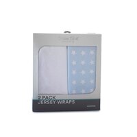 Bubba Blue Everyday Essentials 2 pack Jersey Wraps - White, Blue Stars