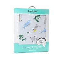 Bubba Blue Jersey Cot Fitted Sheet - Aussie Animals