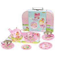 Kaper Kidz - Ballerina Tin Tea Set in a Suitcase 10 pieces
