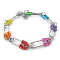 Charm It - Rainbow Safety Pin Bracelet