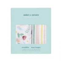 Aden Swaddle Wrap 2pk - Flora Fauna by Aden+Anais