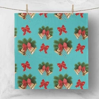 Xmas Linen - Quality Polyester Napkins 50cm - Xmas Bells - Blue