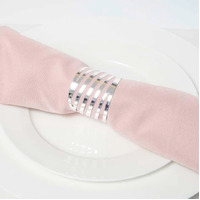 Wedding & Event Napkin Ring - Modern Linear Cut Out - Silver