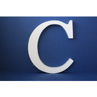 Large Wooden Letters Uppercase White 20cm Serif Font "C"