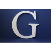Large Wooden Letters Uppercase White 20cm Serif Font "G"
