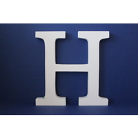 Large Wooden Letters Uppercase White 20cm Serif Font "H"