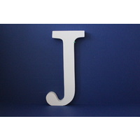 Large Wooden Letters Uppercase White 20cm Serif Font "J"