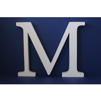 Large Wooden Letters Uppercase White 20cm Serif Font "M"