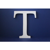 Large Wooden Letters Uppercase White 20cm Serif Font "T"