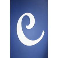White Wooden Letter Script Font "C" 35cm