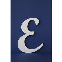 White Wooden Letter Script Font "E" 35cm