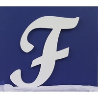 White Wooden Letter Script Font "F" 35cm