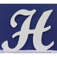 White Wooden Letter Script Font "H" 35cm