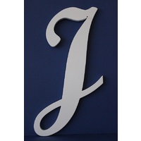 White Wooden Letter Script Font "J" 35cm