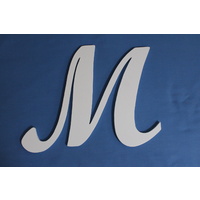White Wooden Letter Script Font "M" 35cm