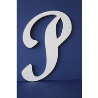 White Wooden Letter Script Font "P" 35cm