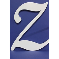 White Wooden Letter Script Font "Z" 35cm