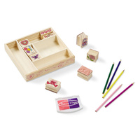 Melissa & Doug Wooden Stamp Set - Friendship 