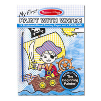 Melissa & Doug My First Paint With Water Kids' Art Pad With Paintbrush - Pirates, Space, Construction, and More