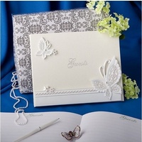 Wedding & Event Guest Book - Butterfly Themed Design White