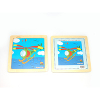 Kaper Kidz - Wooden Helicopter Jigsaw Puzzle - 9pcs