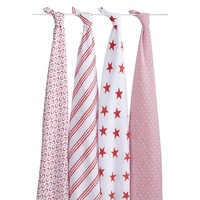Aden + Anais Classic Swaddle Wraps 4pk - Special Edition Red Collection