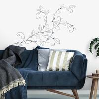 RoomMates Silver Leaf Giant Wall Decal With Pearls