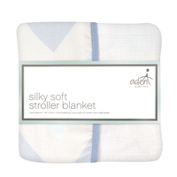 Aden Bamboo Stroller Blanket Ziggy Blue/Broken Chevron by Aden+Anais