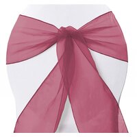 Wedding & Event Linen - Chair Sash Organza - Burgundy