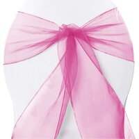 Wedding & Event Linen - Chair Sash Organza - Hot Pink
