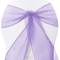Wedding & Event Linen - Chair Sash Organza - Lavender
