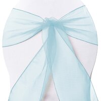 Wedding & Event Linen - Chair Sash Organza - Light Blue