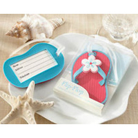 Wedding Bomboniere & Favours - Luggage Tags Flip Flop (Pink/Blue) x 50
