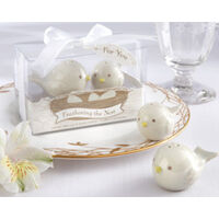 Wedding Bomboniere & Favours - Salt & Pepper Shakers - Feathering the Nest - Grey Birds