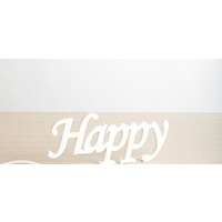 Wooden Inspirational Script Word - Happy