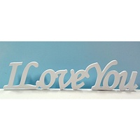 Wooden Inspirational Script Word - I Love You