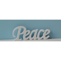 Wooden Inspirational Script Word - Peace