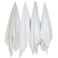 The Little Linen Company - Weegoamigo Baby Muslin Swaddle - 4 Pack - This Way