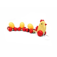 Kaper Kidz - Wooden Pull-a-Long Chicken with 3 eggs