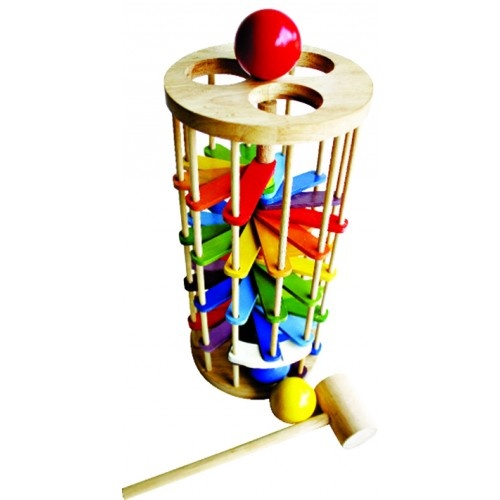 QToys - Wooden Pound A Ball Tower