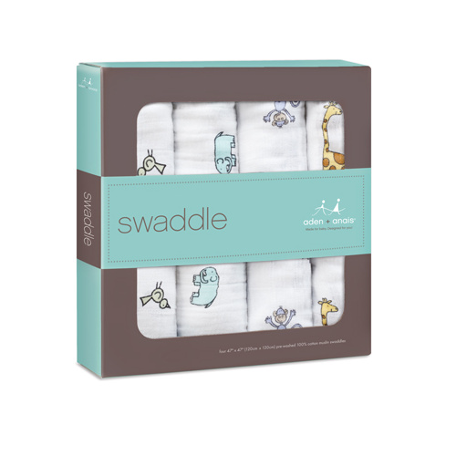 Aden + Anais Classic Swaddle Wraps 4pk Jungle Jam