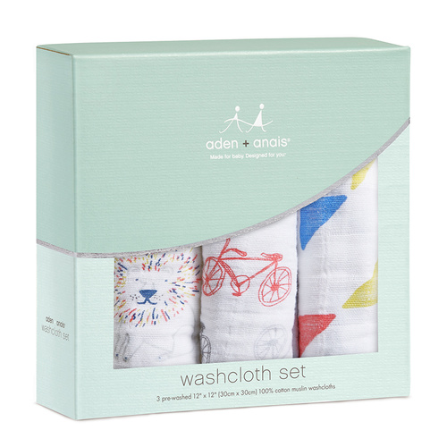 Aden + Anais Washcloths 3pk - Leader of the Pack