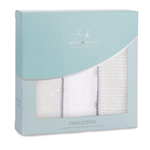Aden + Anais Classic Swaddle Wraps 3pk - Metallic Charm