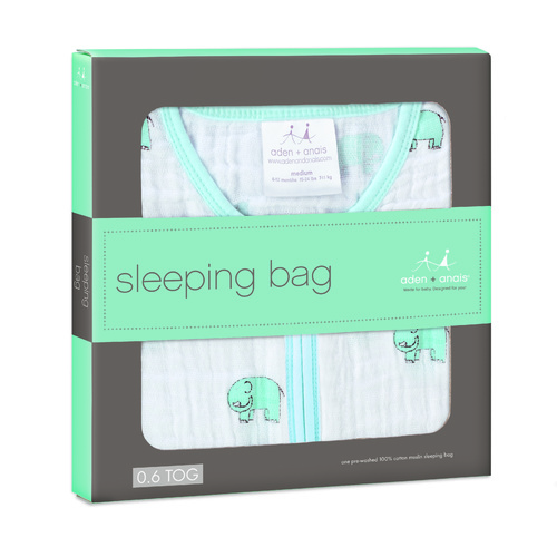 Aden + Anais Classic Summer Sleeping Bag 1.0 TOG  Jungle Jam - Elephant  (large)